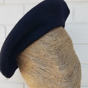 Navy Wool Beret by Stanford Size 7 1/4